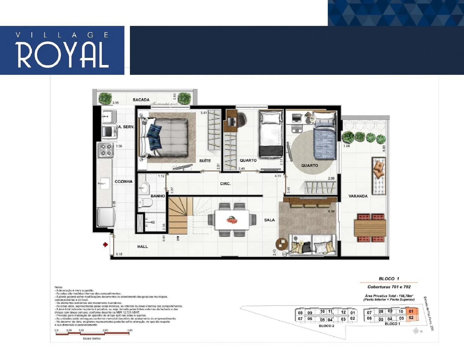 Planta 7: Village Royal Freguesia, apartamento de alto padrão em Outro, Rio de Janeiro