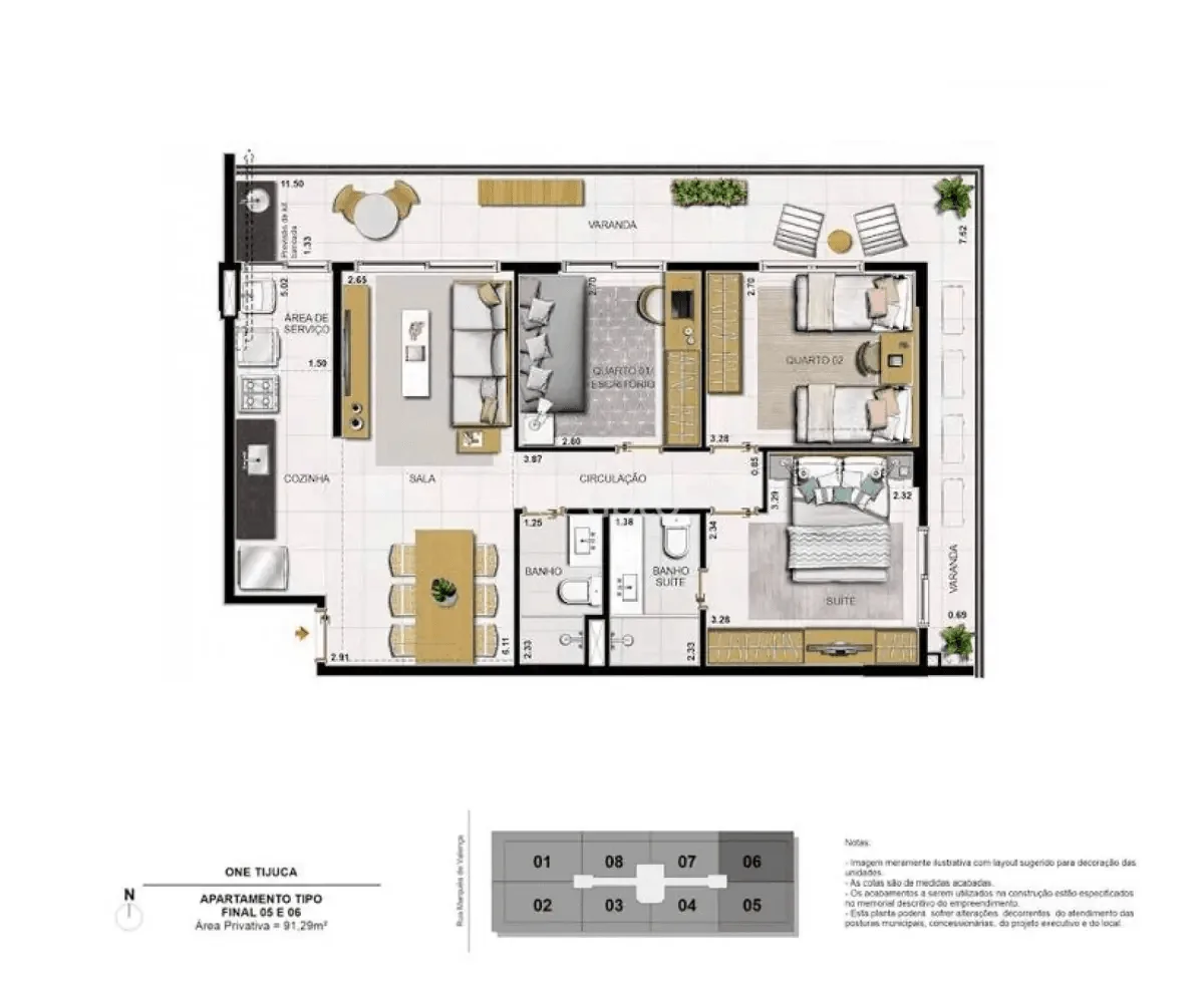 Planta 2: One Tijuca, apartamento de alto padrão na Tijuca, Rio de Janeiro
