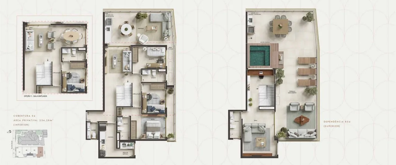 Planta 17: Oba Urca, apartamento de alto padrão na Urca, Rio de Janeiro