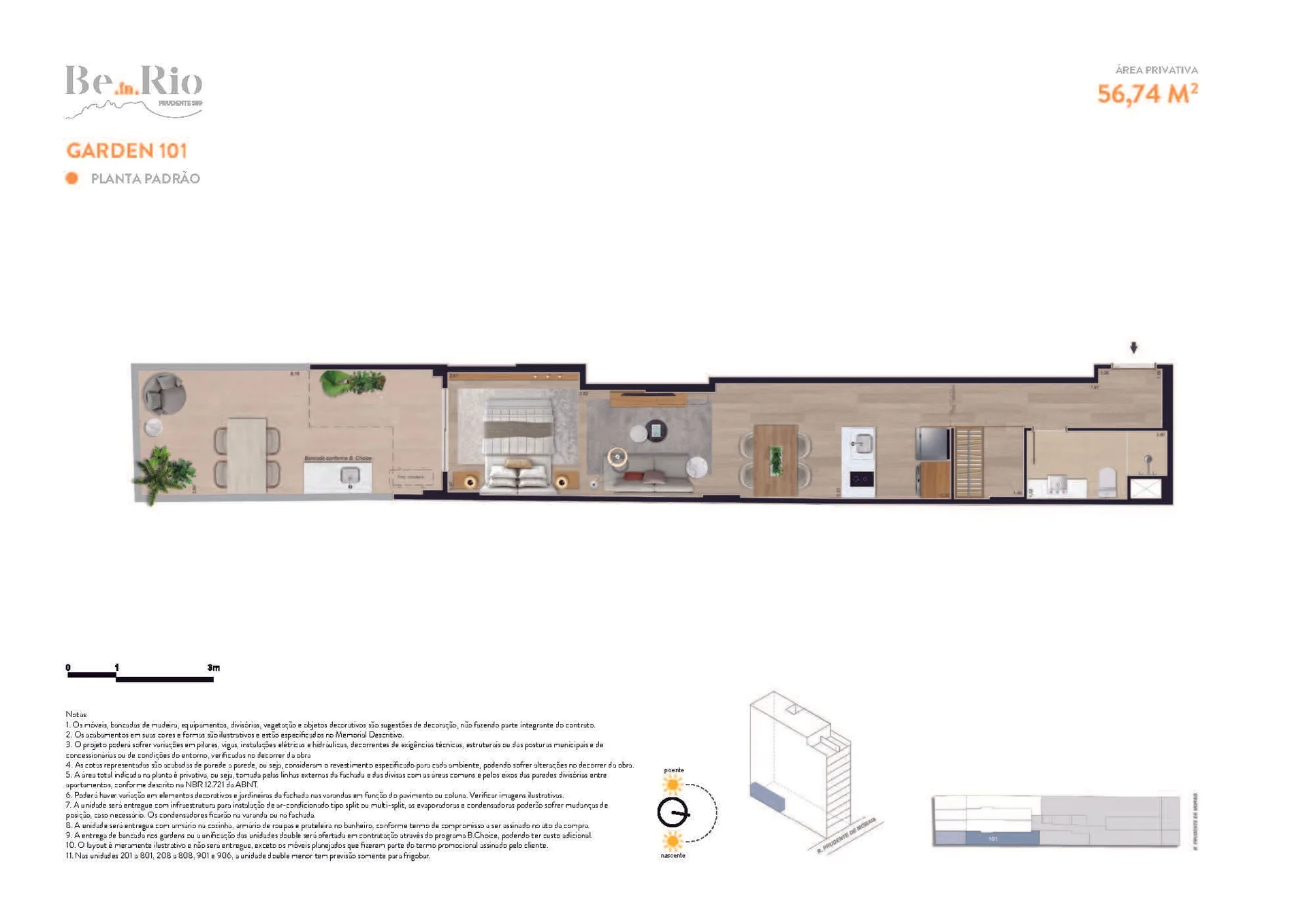 Planta 3: Ben in Rio Prudente 589, studio de alto padrão em Ipanema, Rio de Janeiro