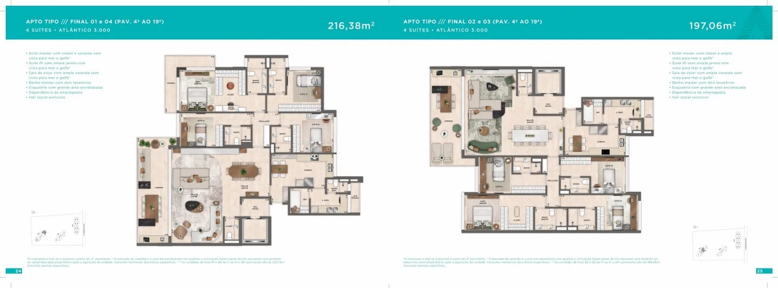 Planta 7: Atlântico Golf Residence, apartamento de alto padrão na Barra da Tijuca, Rio de Janeiro