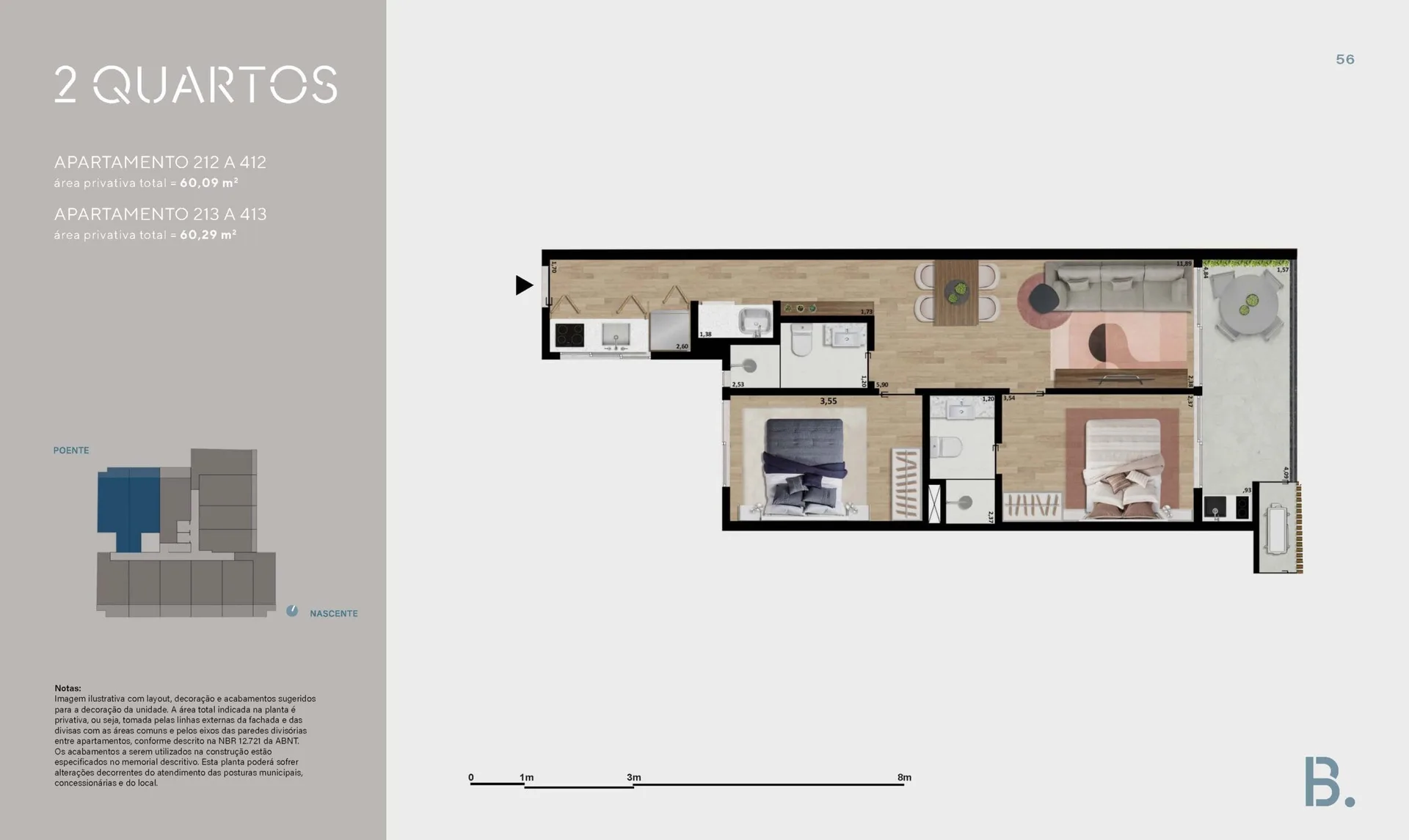 Planta 17: B.Lar Laranjeiras, apartamento de alto padrão em Laranjeiras, Rio de Janeiro