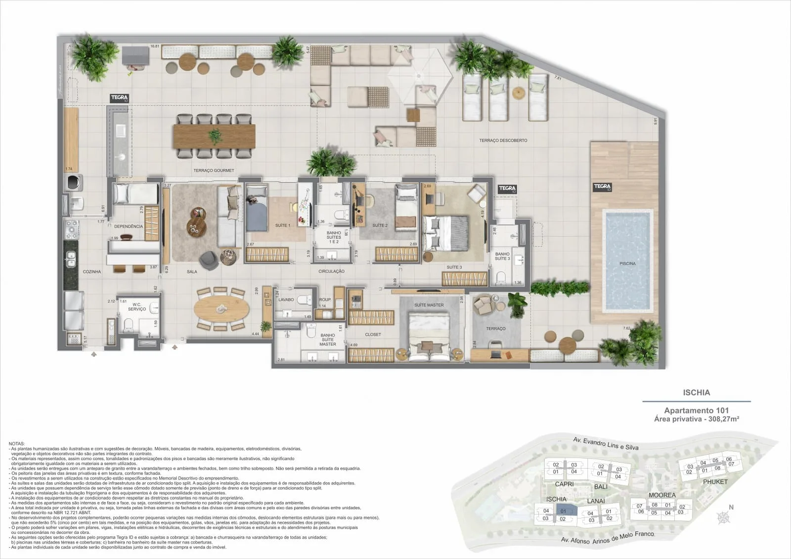 Planta 10: Gaea Home Resort, apartamento de alto padrão na Barra da Tijuca, Rio de Janeiro