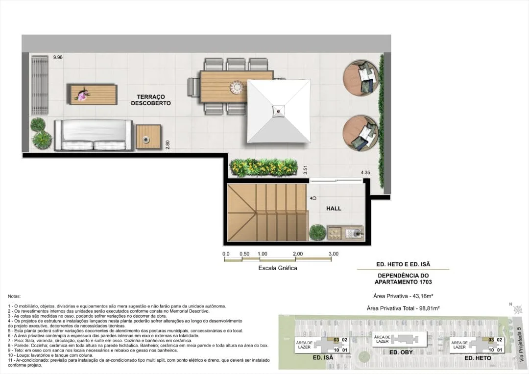 Planta 10: Etehe Residencial, apartamento de alto padrão na Barra da Tijuca, Rio de Janeiro