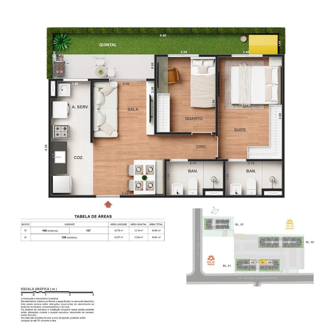 Planta 6: Vitale Walk Residencial, apartamento de alto padrão em Outro, Rio de Janeiro