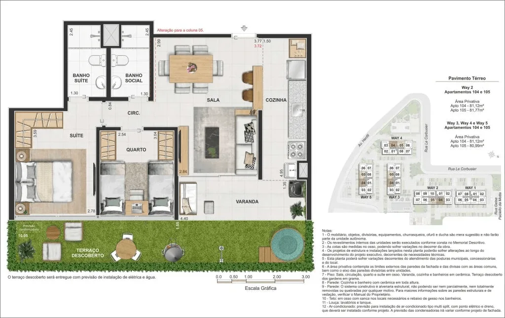Planta 5: Way Barra Bonita, apartamento de alto padrão no Recreio dos Bandeirantes, Rio de Janeiro
