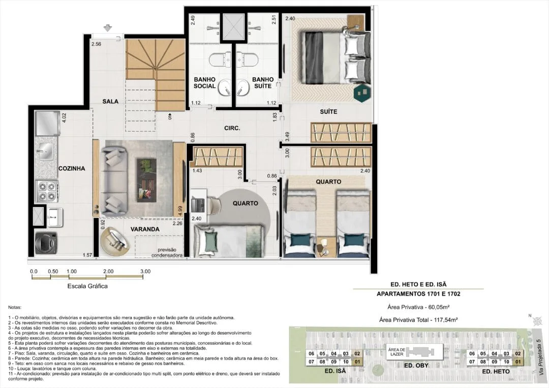 Planta 7: Etehe Residencial, apartamento de alto padrão na Barra da Tijuca, Rio de Janeiro