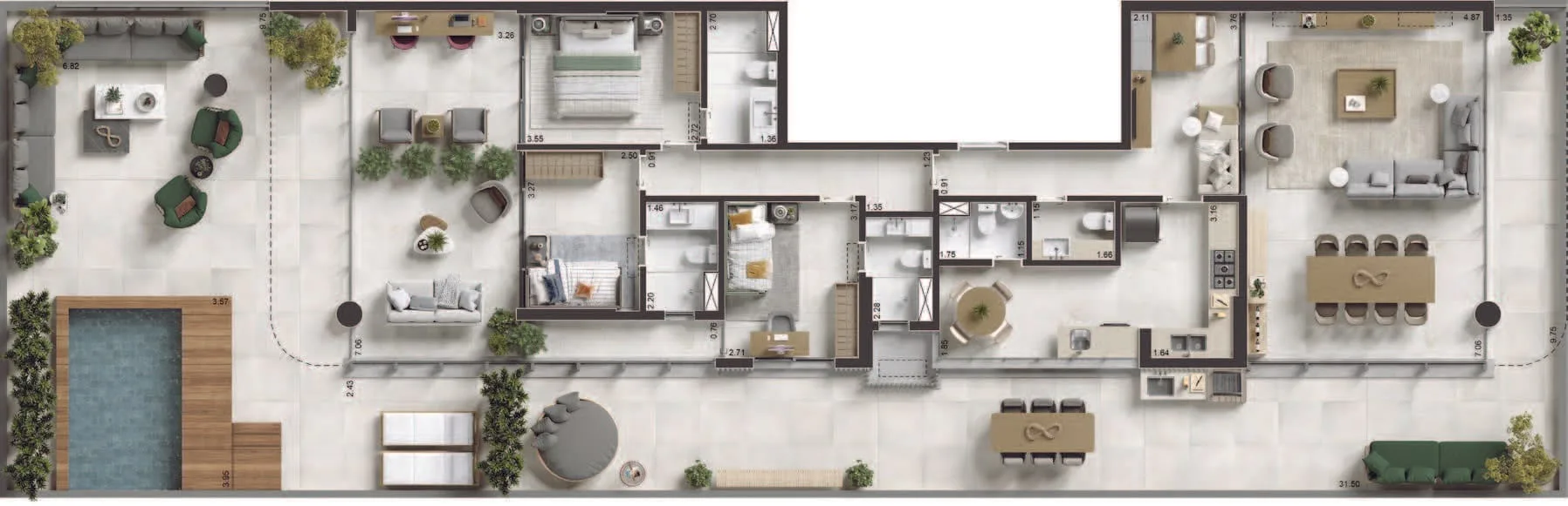 Planta 4: Vista Ipanema, apartamento de alto padrão em Ipanema, Rio de Janeiro