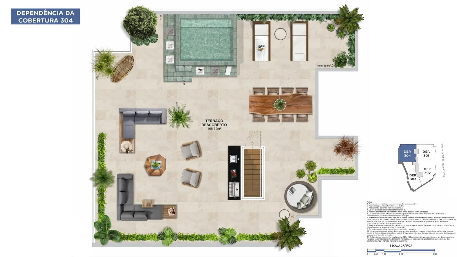 Planta 8: Ares Lagoa, apartamento de alto padrão na Lagoa, Rio de Janeiro