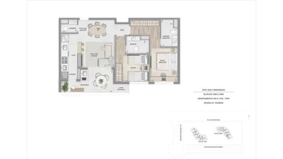 Planta 19: Epic Golf Residence, apartamento de alto padrão na Barra da Tijuca, Rio de Janeiro
