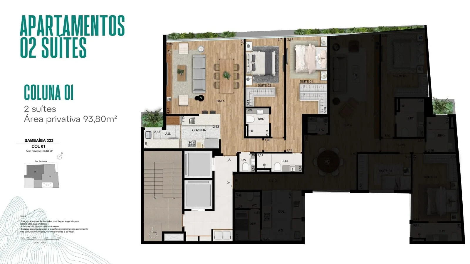 Planta 2: Sambaiba 323 Leblon, apartamento de alto padrão no Leblon, Rio de Janeiro