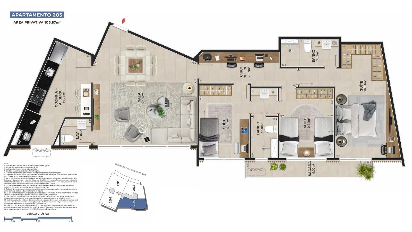 Planta 15: Ares Lagoa, apartamento de alto padrão na Lagoa, Rio de Janeiro