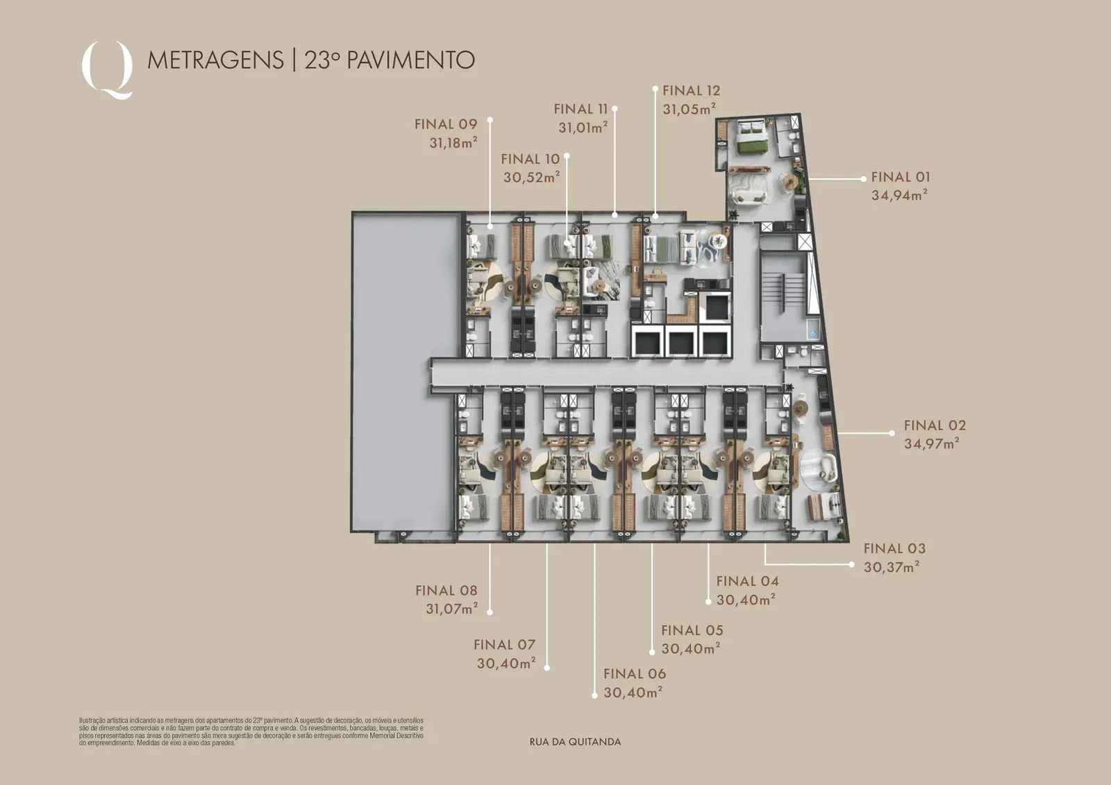 Planta 5: Q Studios Rua da Quitanda, 23, studio de alto padrão no Centro, Rio de Janeiro