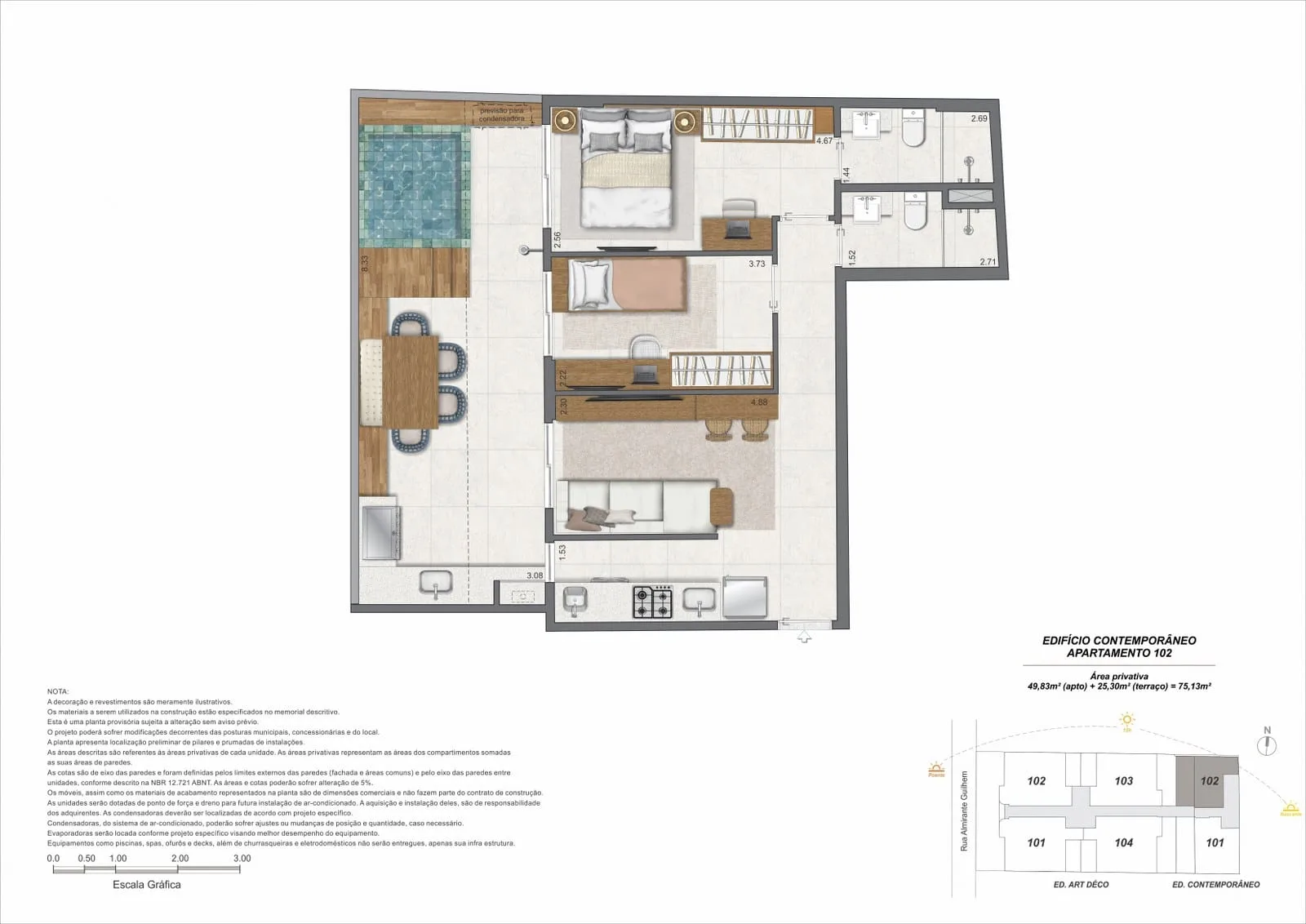 Planta 12: Paradís Mozak, apartamento de alto padrão no Leblon, Rio de Janeiro