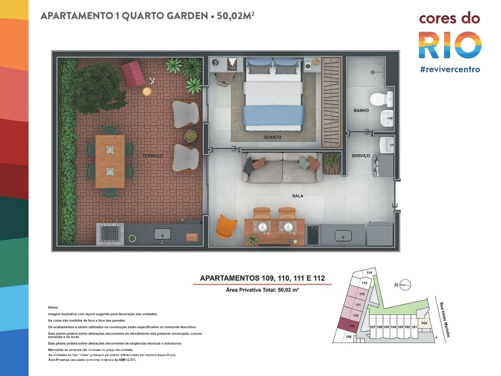 Planta 6: Cores do Rio, studio de alto padrão no Centro, Rio de Janeiro