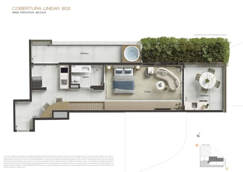 Planta 8: Arti Leblon, studio de alto padrão no Leblon, Rio de Janeiro
