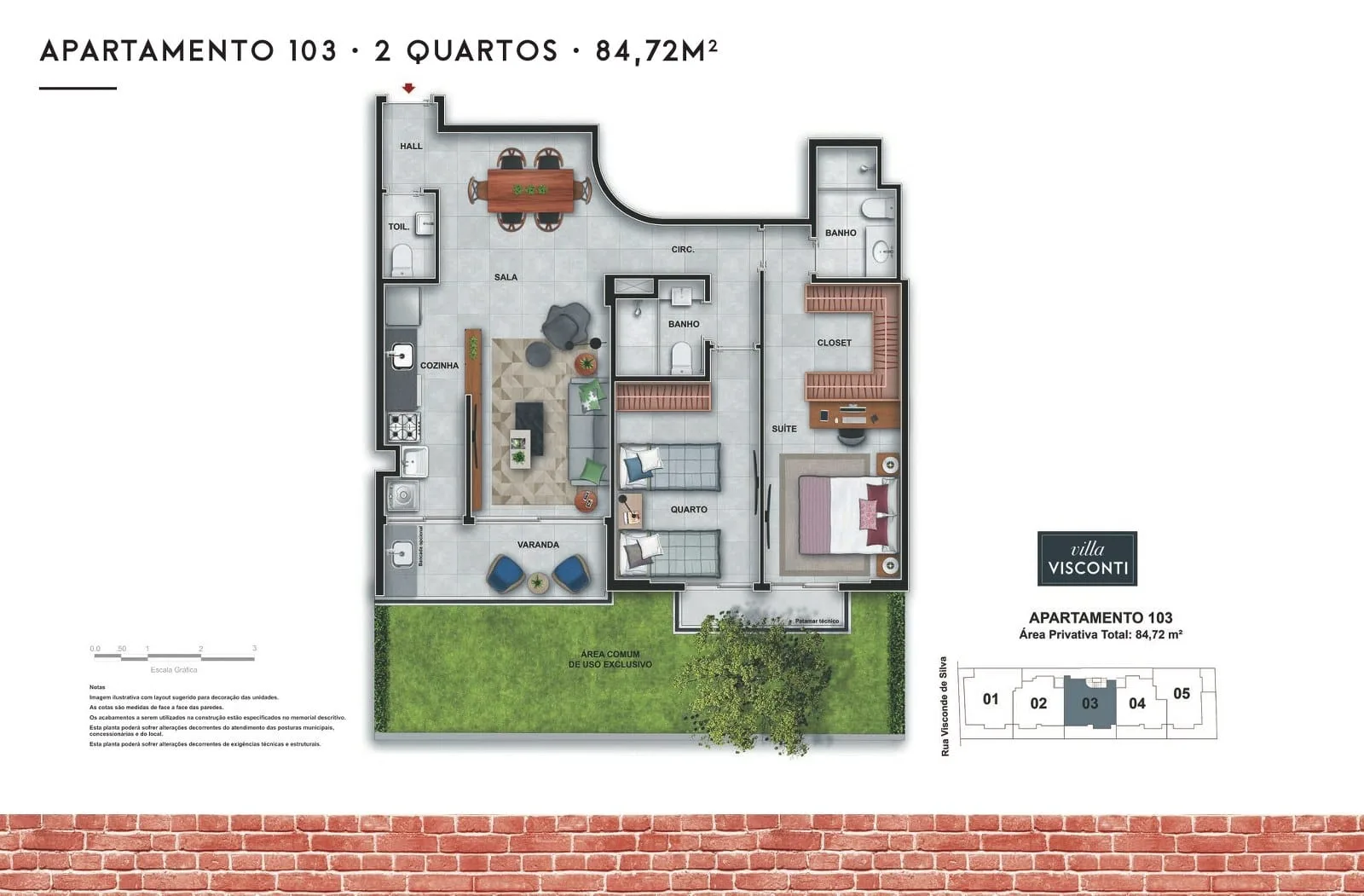 Planta 7: Villa Visconti Botafogo, apartamento de alto padrão em Botafogo, Rio de Janeiro