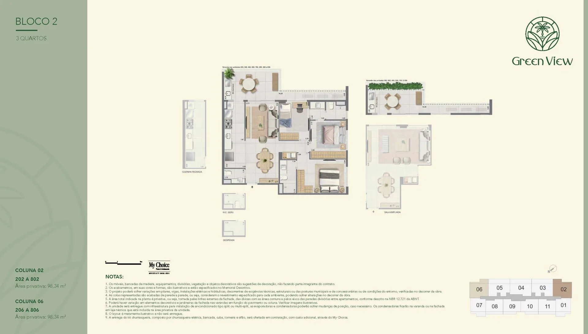 Planta 10: Green Park Barra, apartamento de alto padrão na Barra da Tijuca, Rio de Janeiro
