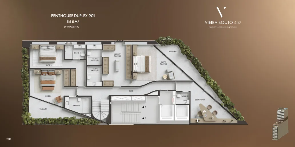 Planta 6: Vieira Souto 432, apartamento de alto padrão em Ipanema, Rio de Janeiro