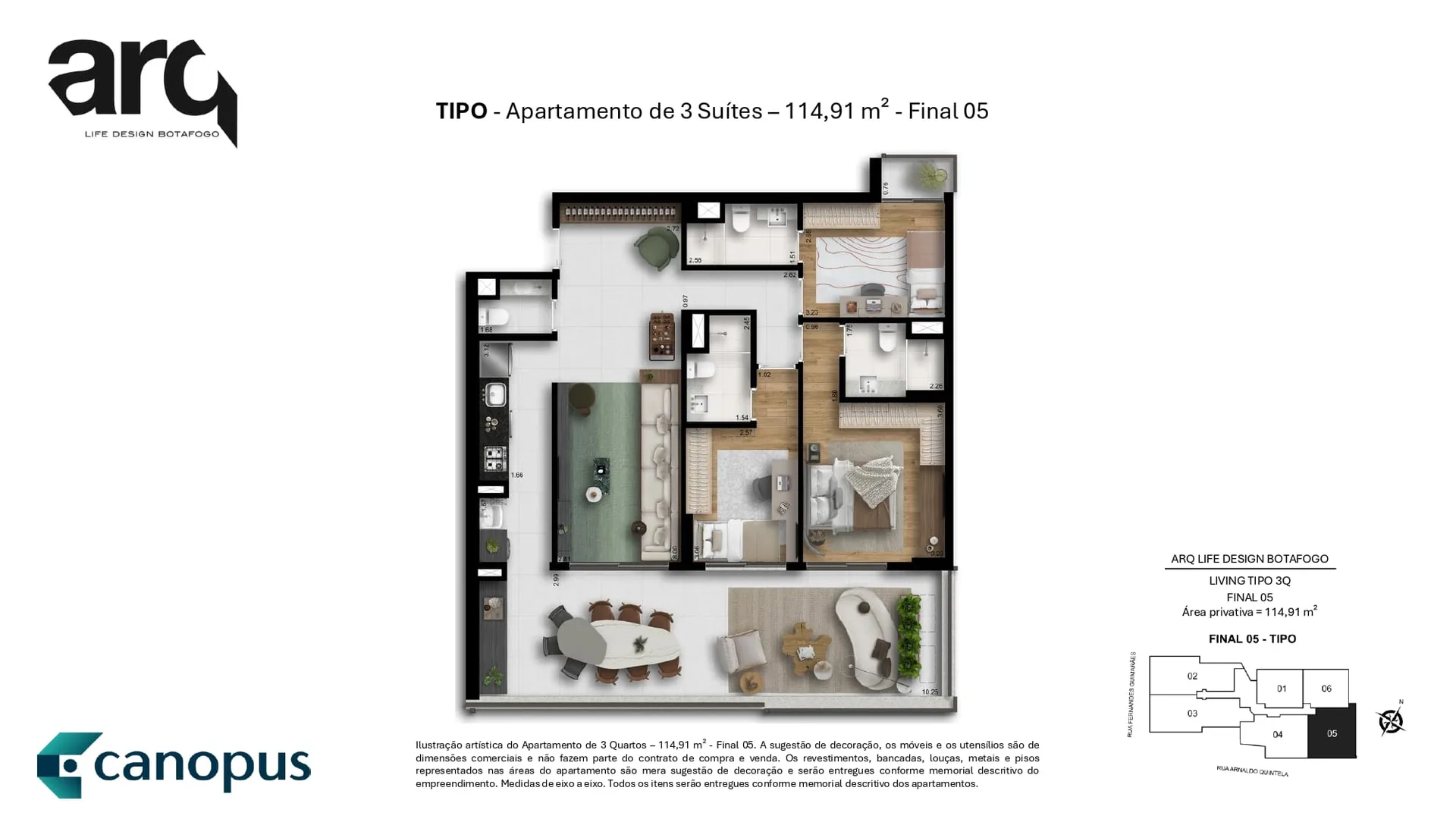 Planta 5: Arq Life Design Botafogo, apartamento de alto padrão em Botafogo, Rio de Janeiro