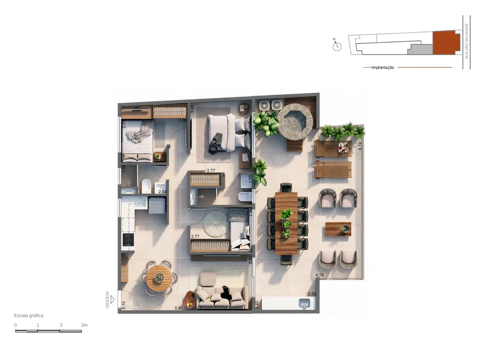 Planta 5: Sansa Living Flamengo, studio de alto padrão no Flamengo, Rio de Janeiro