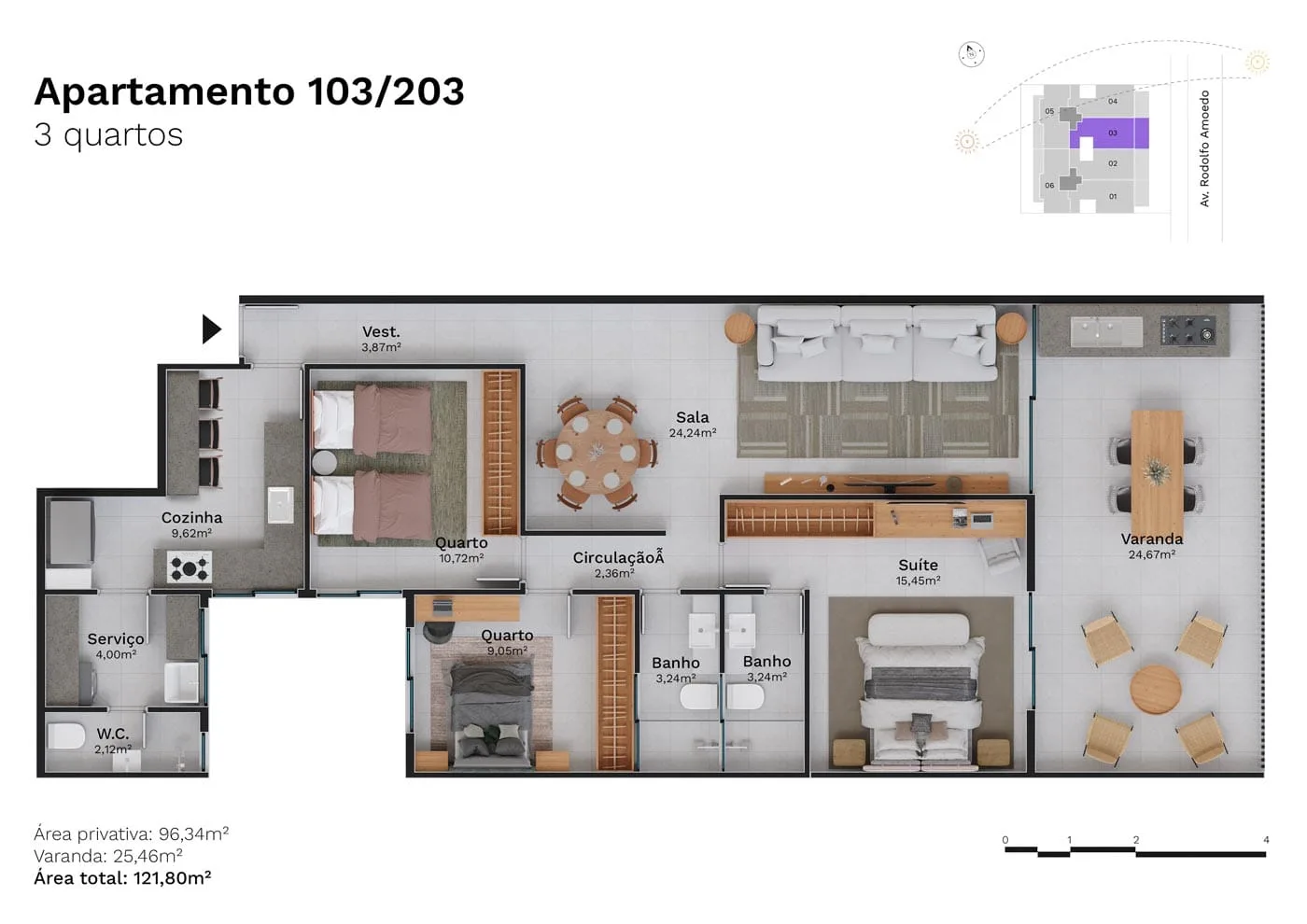 Planta 6: Haus Jardim Oceânico, apartamento de alto padrão na Barra da Tijuca, Rio de Janeiro