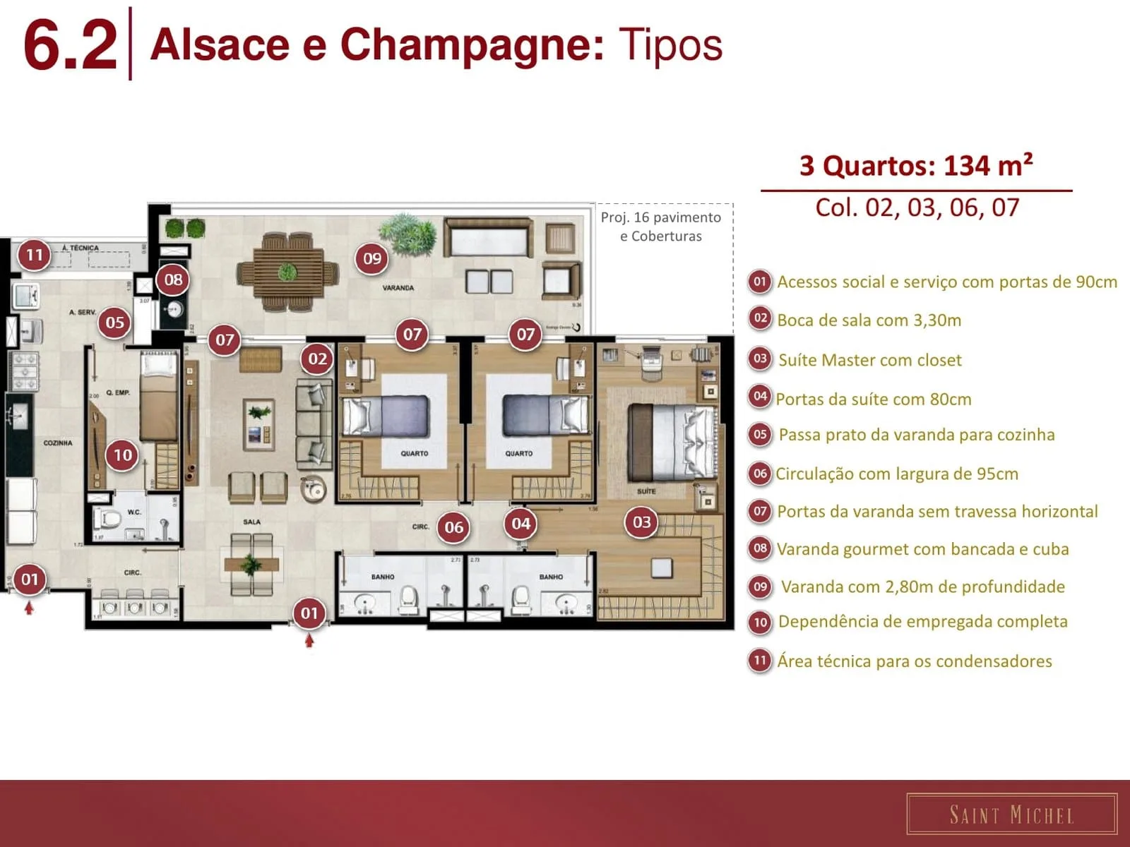 Planta 6: Saint Michel Ilha Pura, apartamento de alto padrão na Barra da Tijuca, Rio de Janeiro