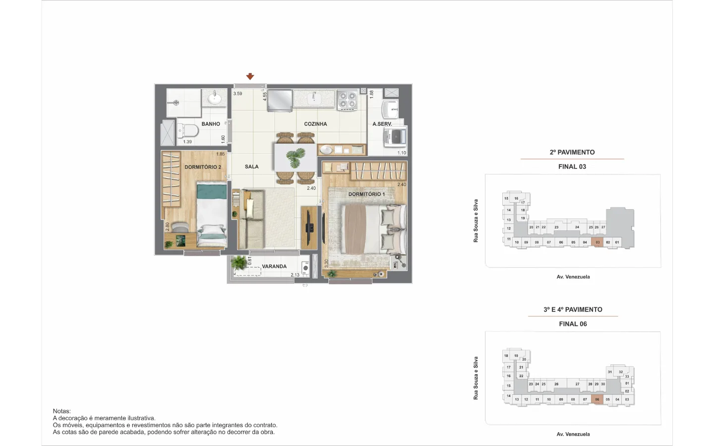 Planta 3: Orla Mauá , studio de alto padrão no Centro, Rio de Janeiro