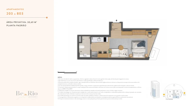 Planta 7: Ben in Rio Pompeu Loureiro, apartamento de alto padrão em Copacabana, Rio de Janeiro