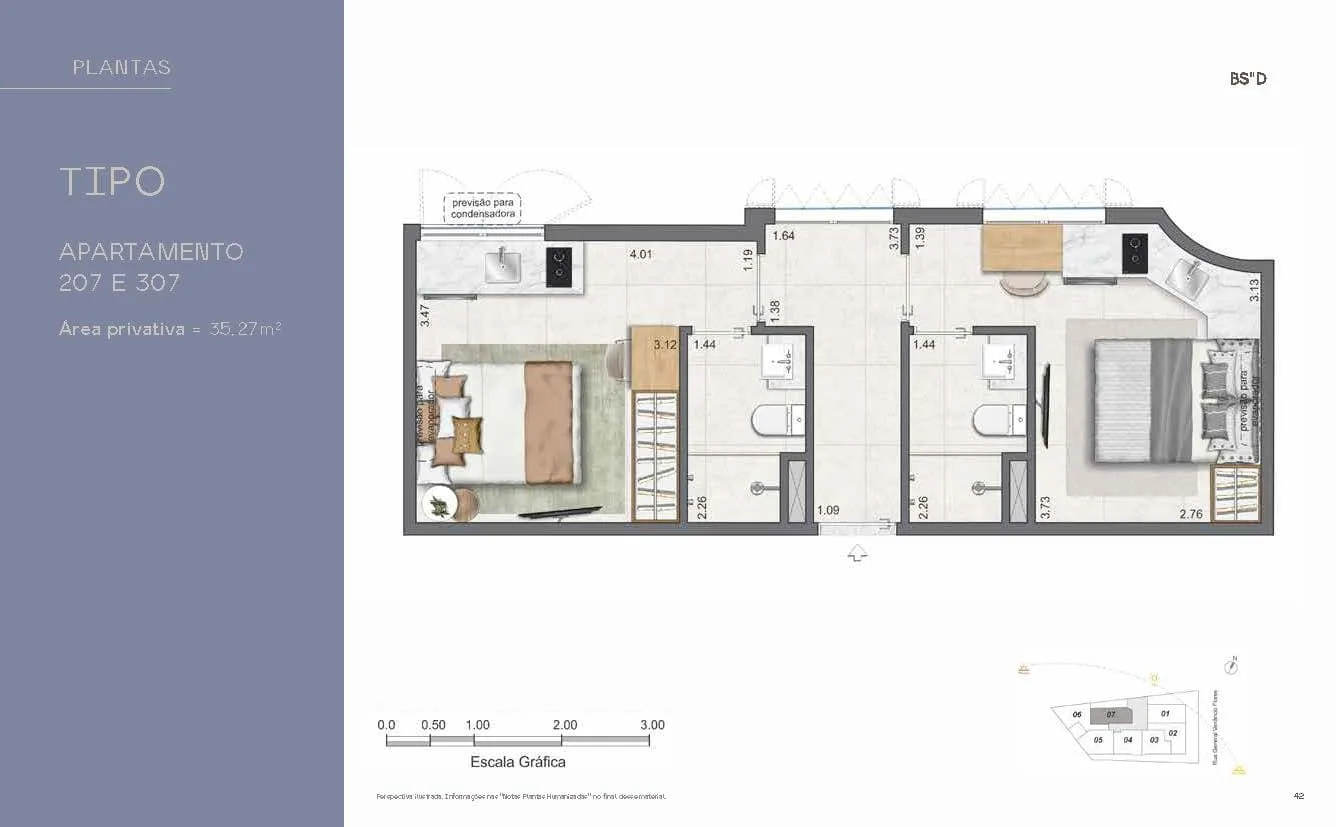 Planta 15: Villa Mozak, apartamento de alto padrão no Leblon, Rio de Janeiro