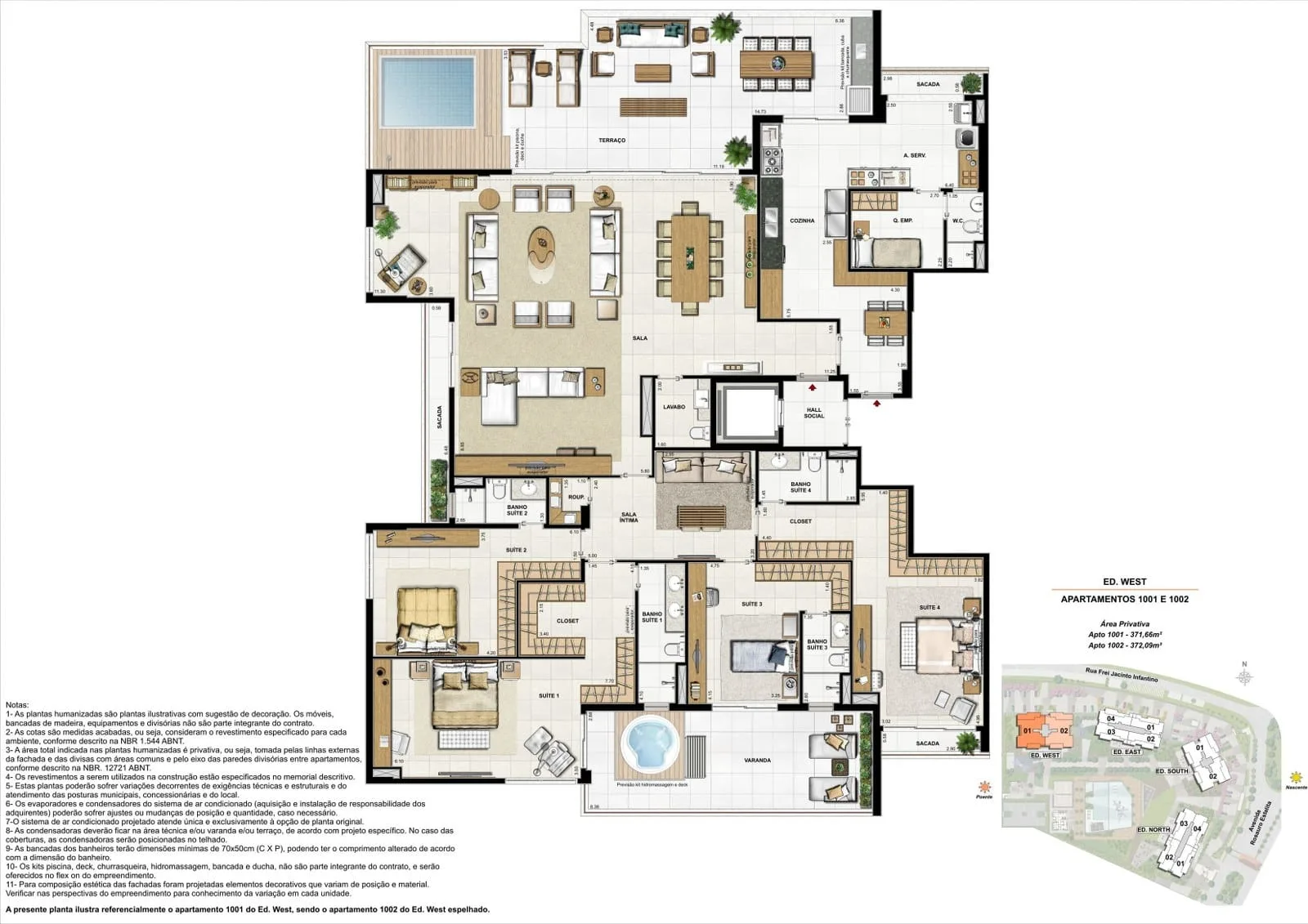 Planta 1: Latitud Barra da Tijuca, apartamento de alto padrão na Barra da Tijuca, Rio de Janeiro