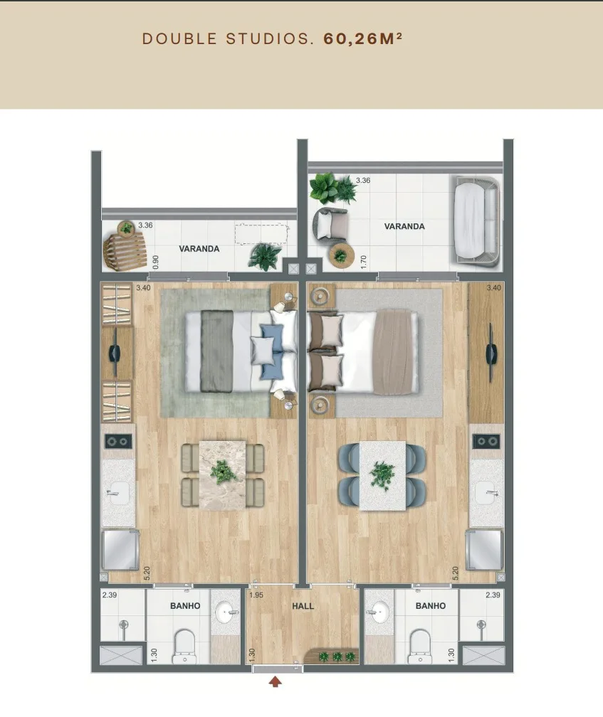 Planta 6: Residencial Erê Porto Maravilha, studio de alto padrão no Centro, Rio de Janeiro