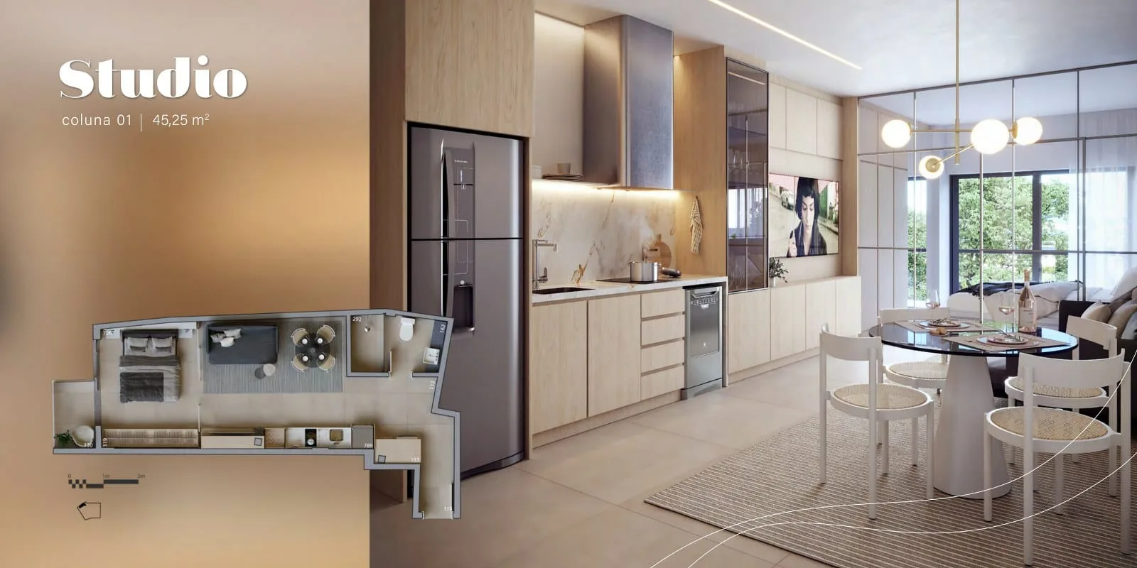 Planta 3: Glória Del Art Co Living, studio de alto padrão na Glória, Rio de Janeiro