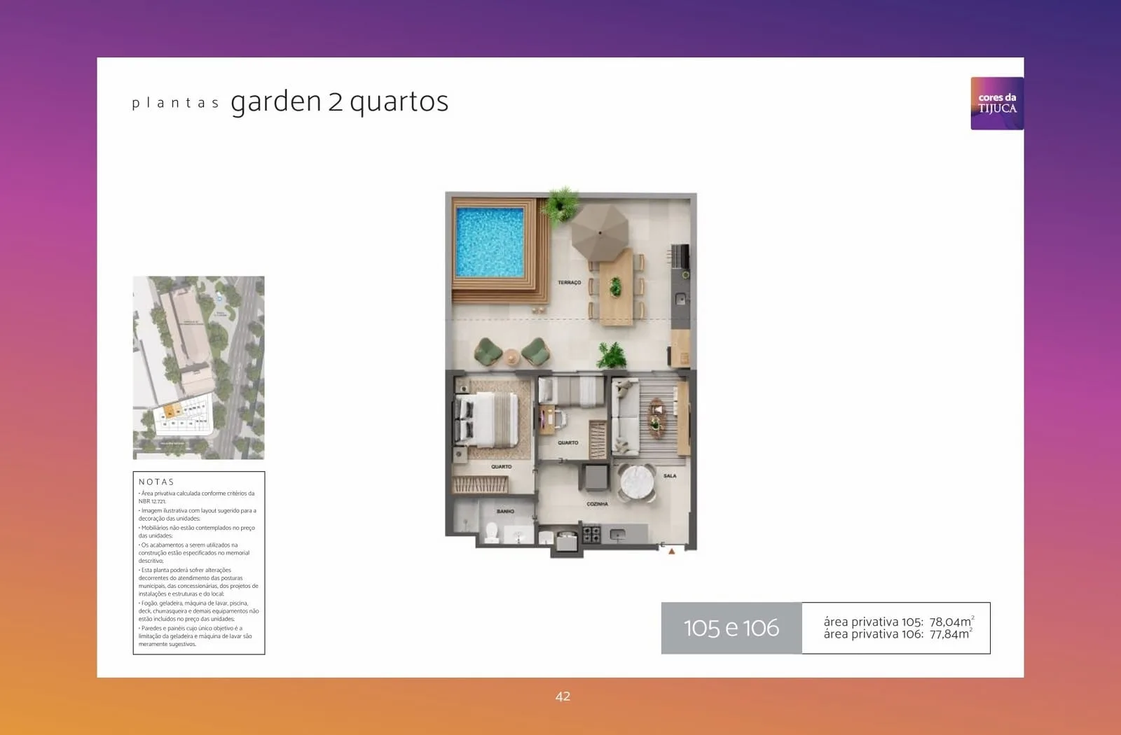 Planta 10: Cores da Tijuca, studio de alto padrão na Tijuca, Rio de Janeiro