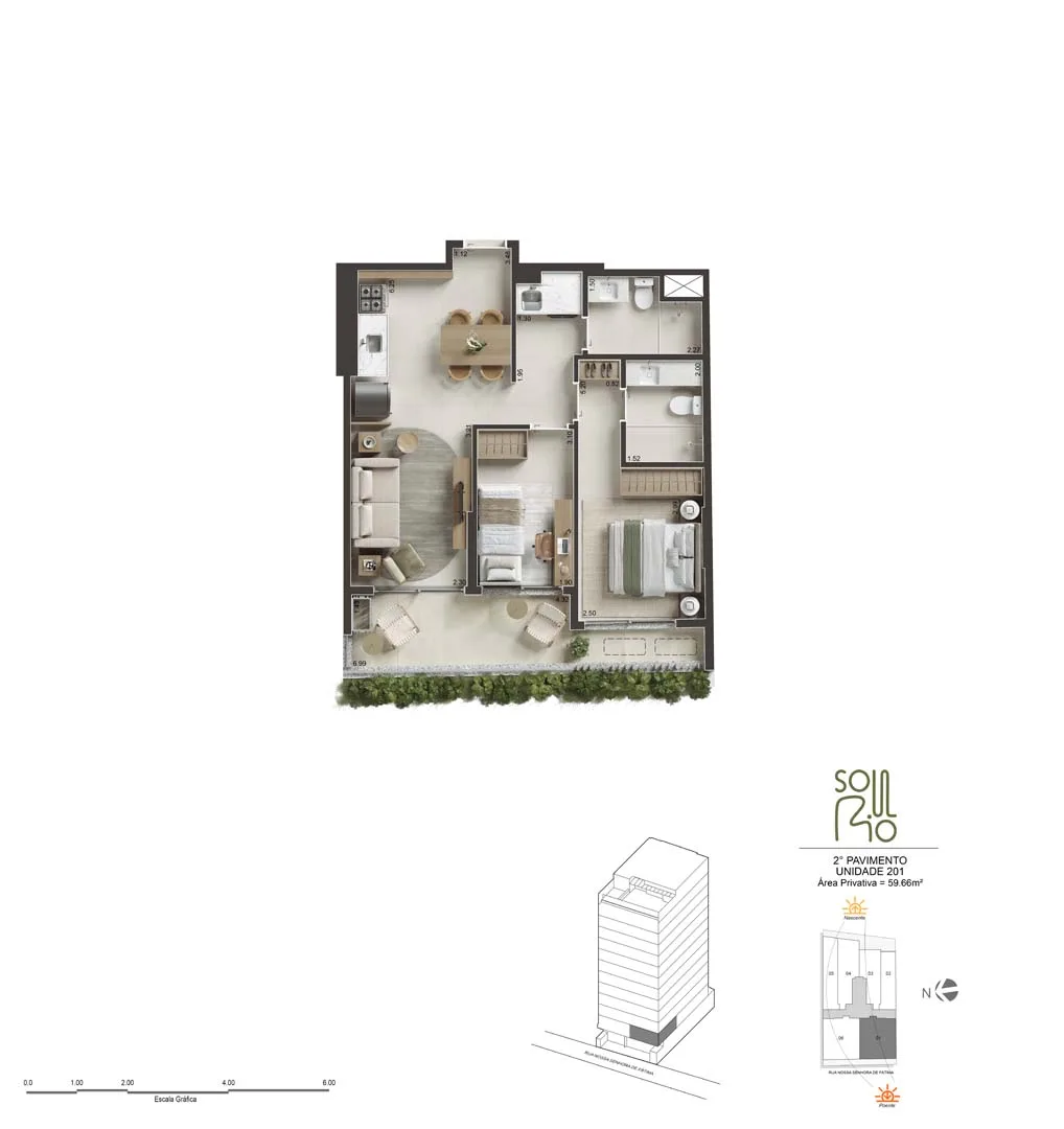 Planta 5: Soul Rio Nossa Senhora de Fátima, studio de alto padrão no Centro, Rio de Janeiro