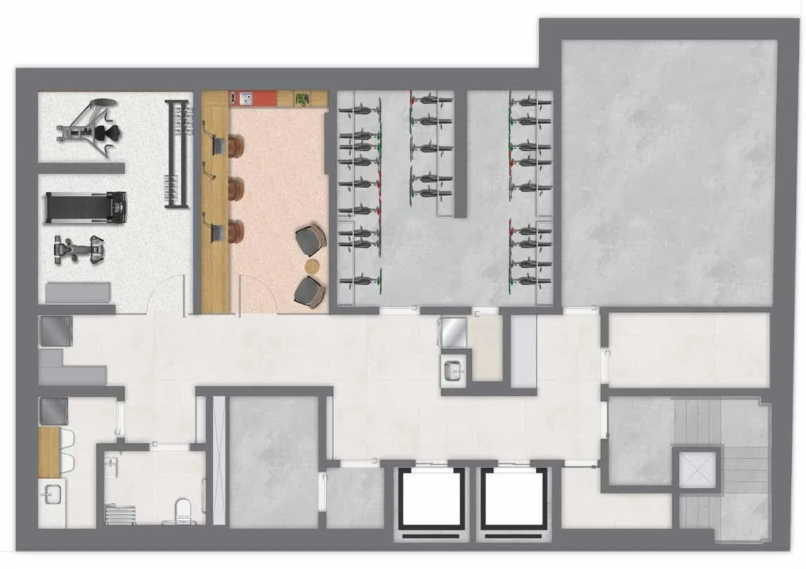 Planta 1: Lis Smart Living Copacabana, studio de alto padrão em Copacabana, Rio de Janeiro