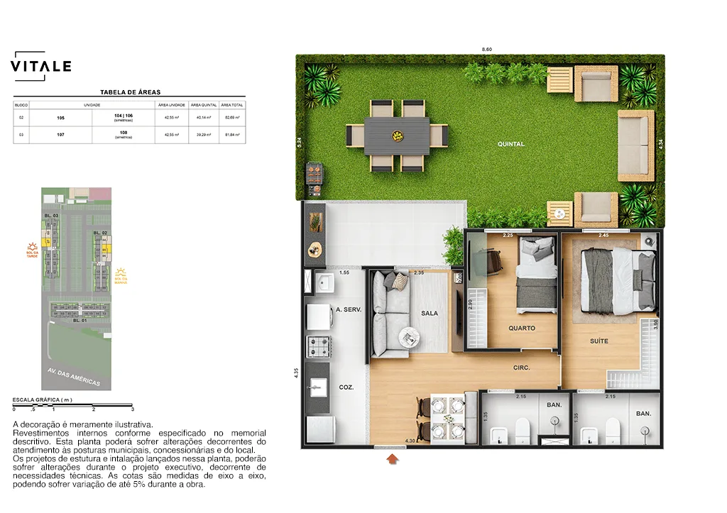 Planta 5: Tide Residencial, apartamento de alto padrão no Recreio dos Bandeirantes, Rio de Janeiro