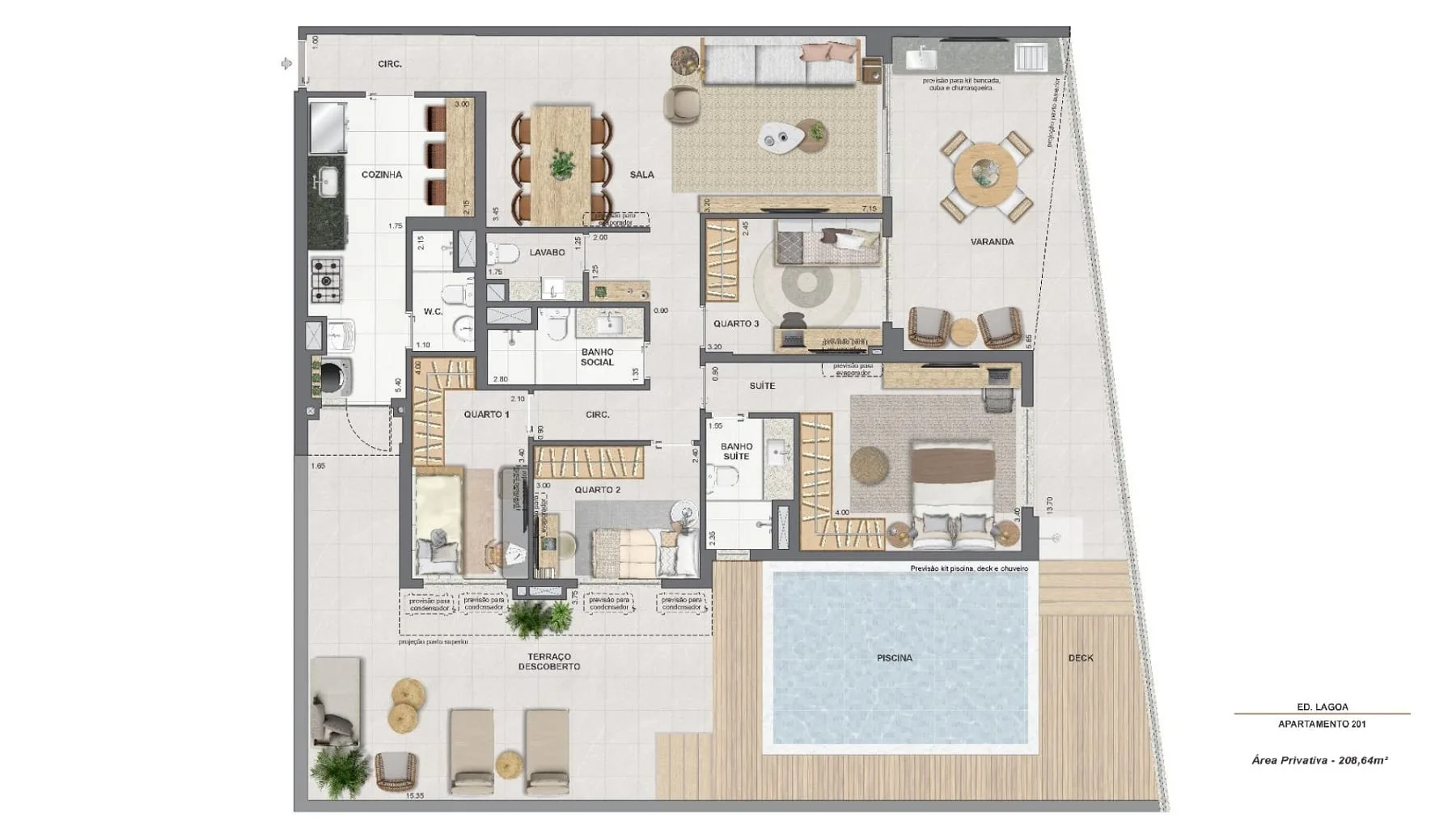Planta 4: Endless Peninsula, apartamento de alto padrão na Barra da Tijuca, Rio de Janeiro