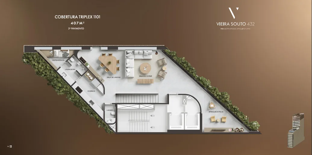 Planta 11: Vieira Souto 432, apartamento de alto padrão em Ipanema, Rio de Janeiro