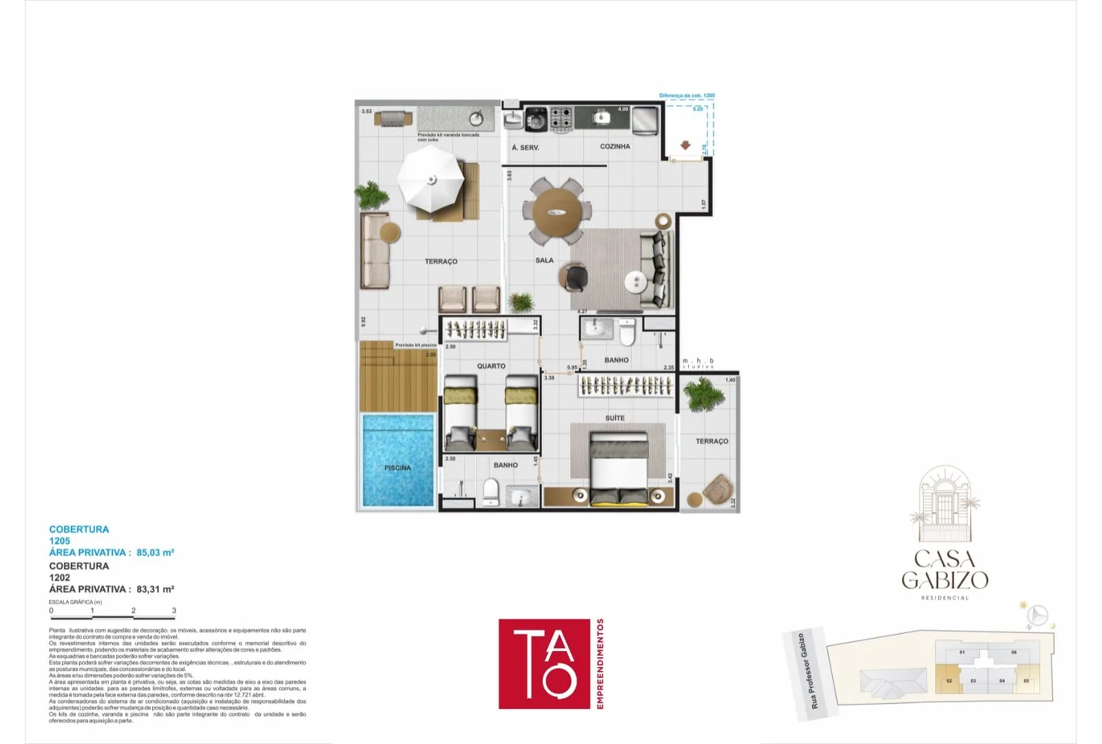 Planta 4: Casa Gabizo Residencial, apartamento de alto padrão na Tijuca, Rio de Janeiro