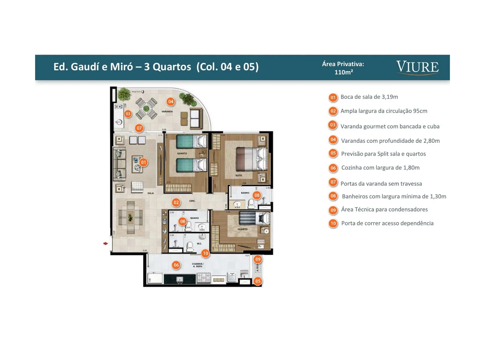 Planta 6: Viure Ilha Pura, apartamento de alto padrão na Barra da Tijuca, Rio de Janeiro
