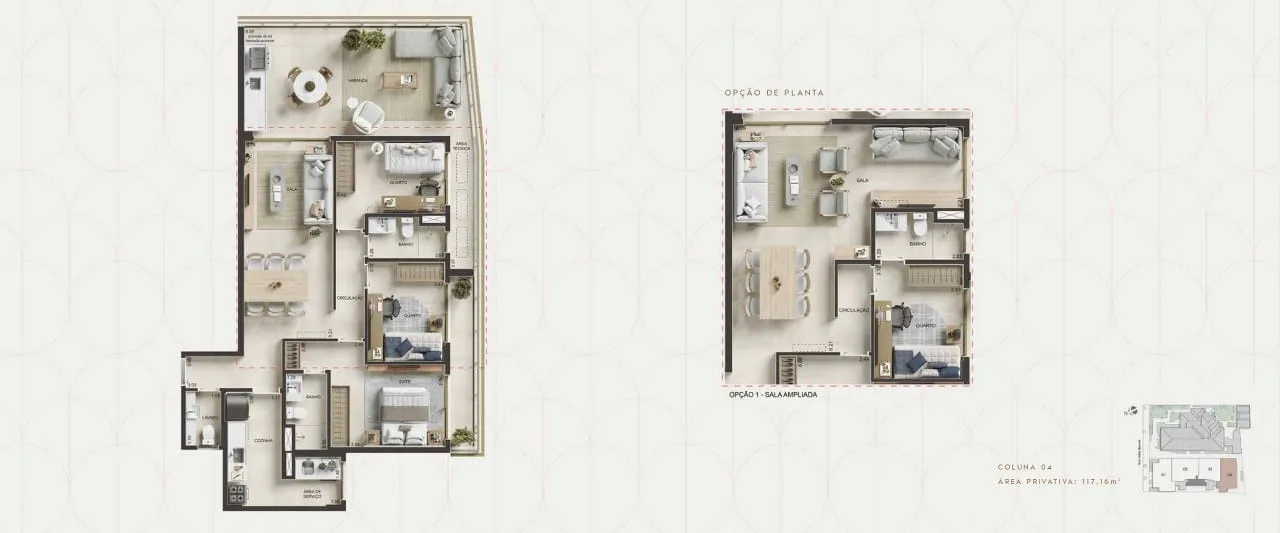 Planta 12: Oba Urca, apartamento de alto padrão na Urca, Rio de Janeiro