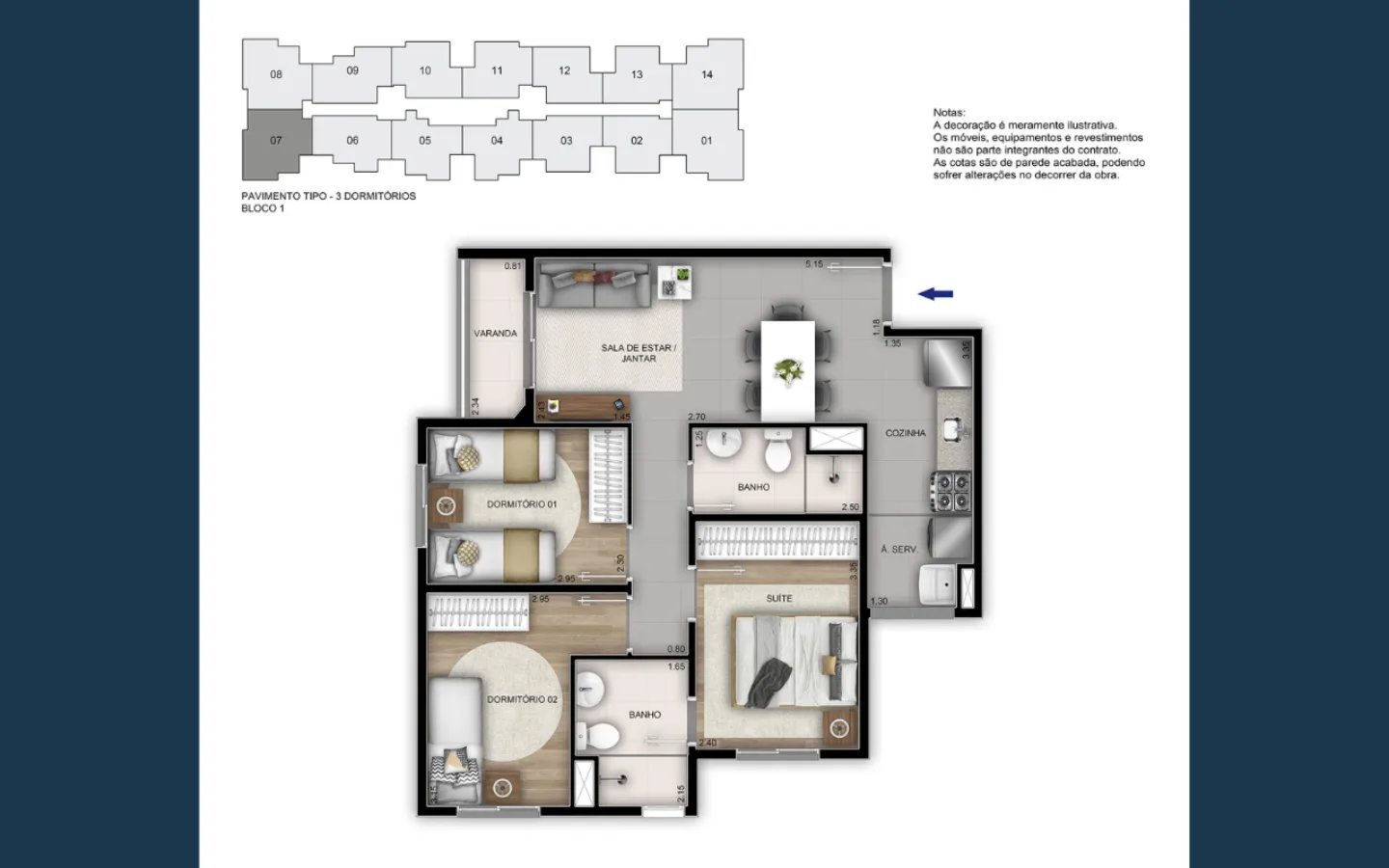Planta 4: Orla Recreio Praia do Pontal, apartamento de alto padrão no Recreio dos Bandeirantes, Rio de Janeiro