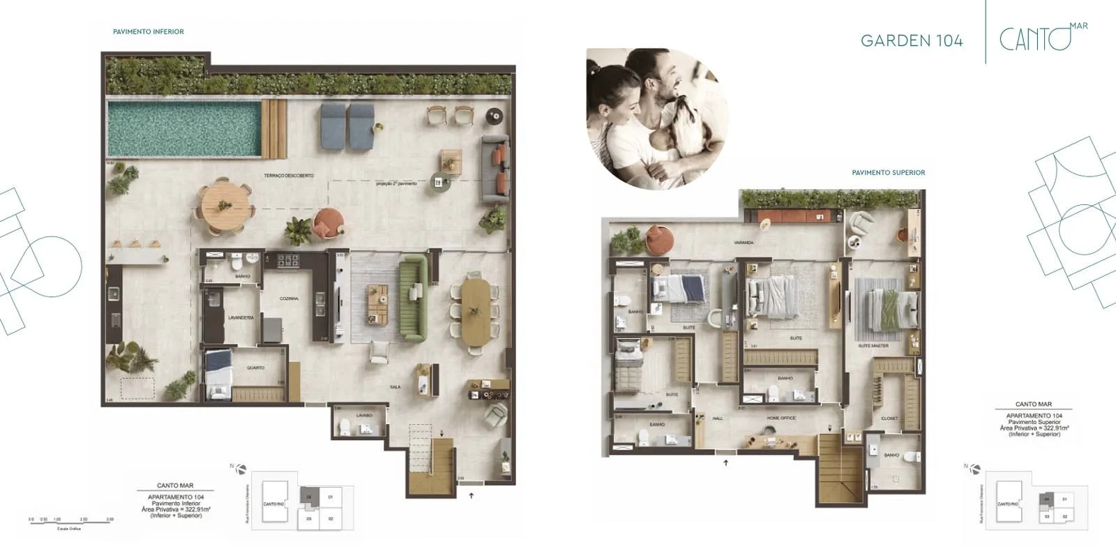 Planta 9: Canto Mar Arpoador, apartamento de alto padrão no Arpoador, Rio de Janeiro