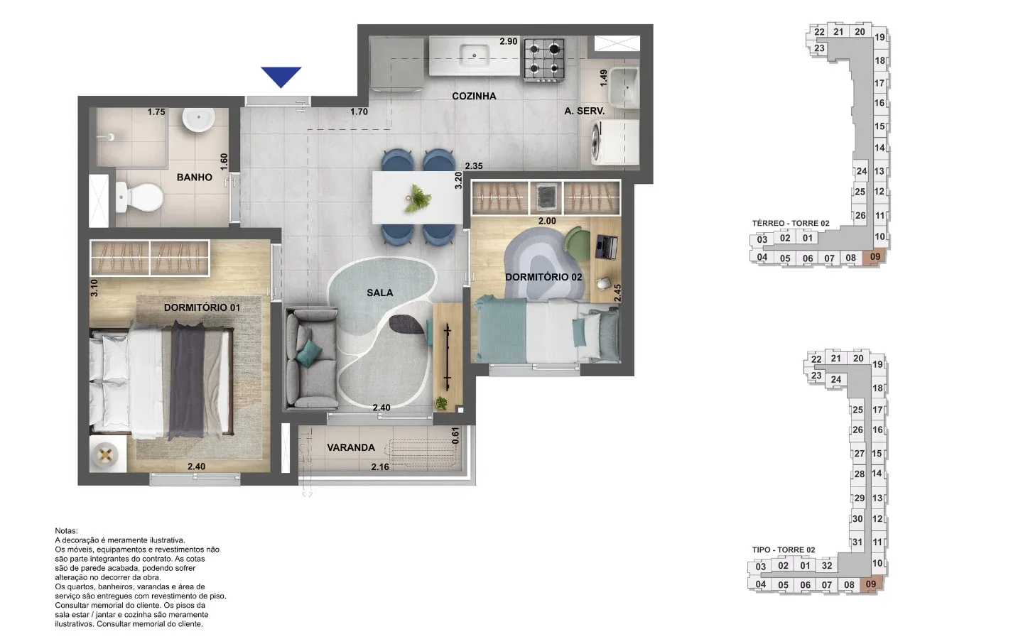 Planta 1: Nova Leopoldina Ramos, apartamento de alto padrão em Outro, Rio de Janeiro