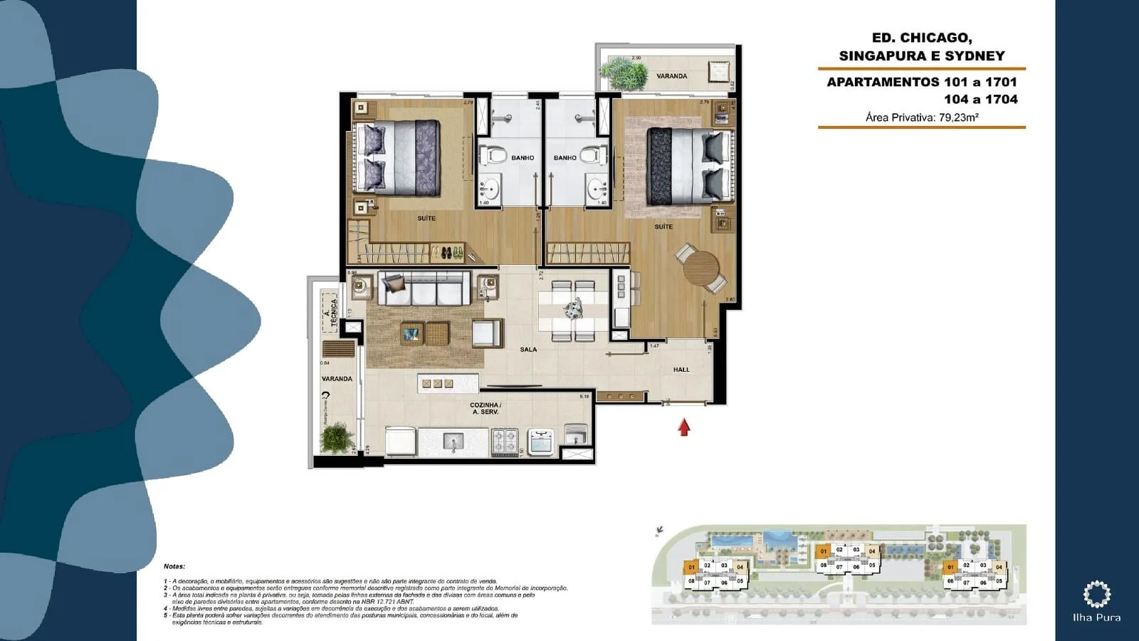Planta 2: Millenio Ilha Pura, apartamento de alto padrão na Barra da Tijuca, Rio de Janeiro