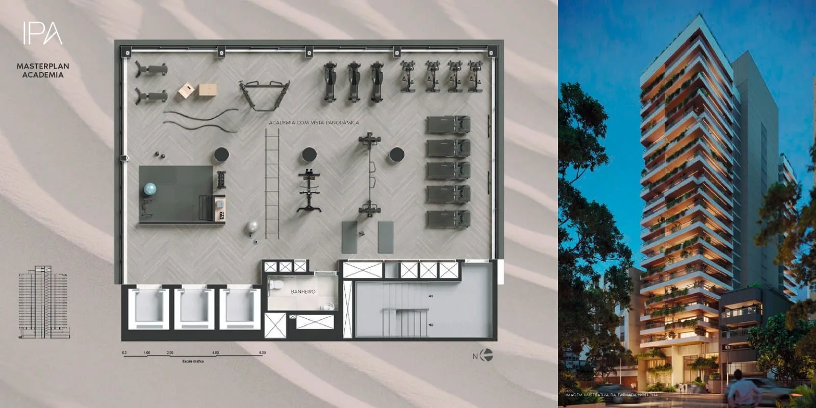 Planta 2: Ipa Studios , studio de alto padrão em Ipanema, Rio de Janeiro