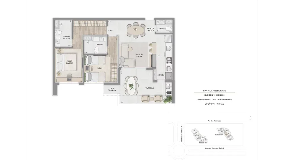 Planta 10: Epic Golf Residence, apartamento de alto padrão na Barra da Tijuca, Rio de Janeiro