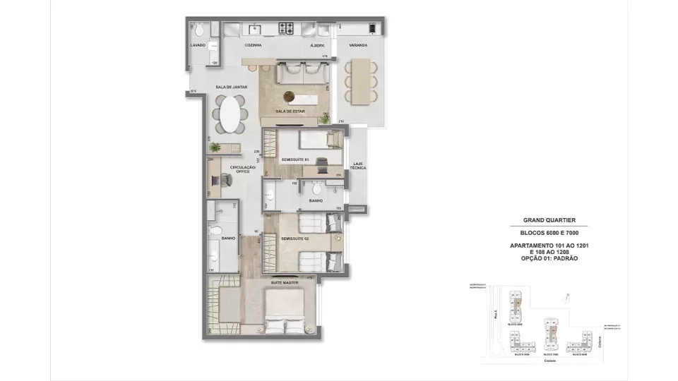 Planta 11: Grand Quartier, apartamento de alto padrão na Barra da Tijuca, Rio de Janeiro