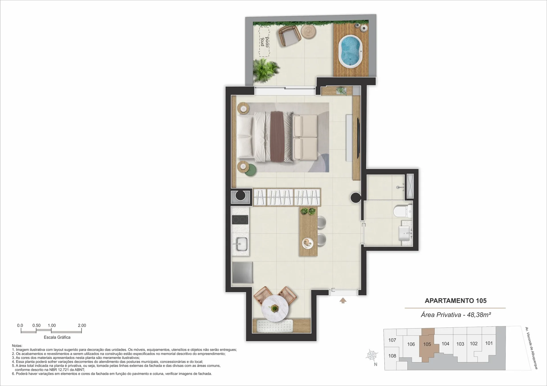Planta 5: Stay 360 Leblon, apartamento de alto padrão no Leblon, Rio de Janeiro